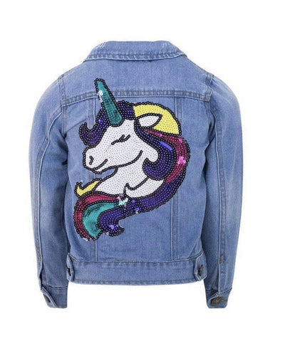 Lola & The Boys Jackets & Bombers Rainbow Unicorn Denim Jacket