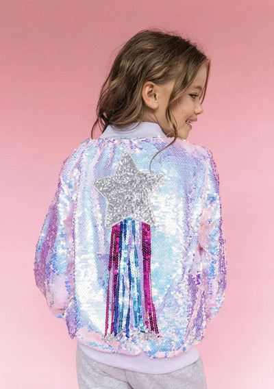 Lola + The Boys Jackets & Bombers Shooting Star Sequin Bomber