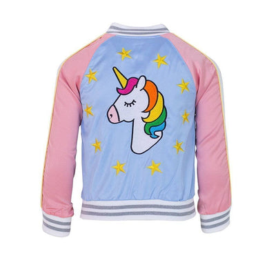 Lola + The Boys Jackets & Bombers Sky Unicorn Satin Bomber