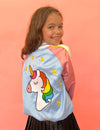 Lola + The Boys Jackets & Bombers Sky Unicorn Satin Bomber