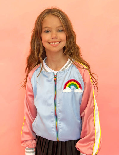 Lola + The Boys Jackets & Bombers Sky Unicorn Satin Bomber