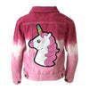 Lola + The Boys Jackets & Bombers Strawberry Tie Dye Unicorn Denim Jacket