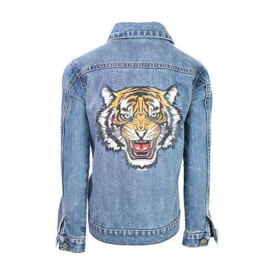 Lola + The Boys Jackets & Bombers Tiger Art Denim Jacket