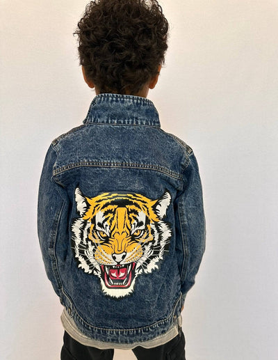 Lola + The Boys Jackets & Bombers Tiger Art Denim Jacket