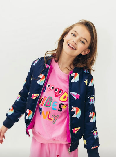 Lola + The Boys Jackets & Bombers Unicorn Ring Pop Plush Bomber