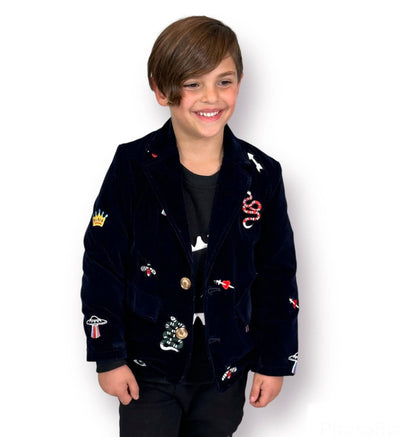 Lola + The Boys Jackets & Bombers Velvet Patch Blazer