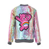 Lola + The Boys Jackets & Bombers Women Care Bears Cheer Bear Sequin Flip Bomber