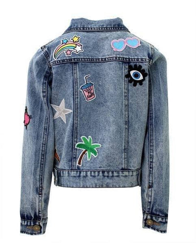 Lola + The Boys Jackets & Bombers Women's All About The Patch Crop Denim Jacket