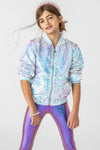 Lola + The Boys Jackets & Bombers Women's Iridescent Angel Sequin Flip Bomber