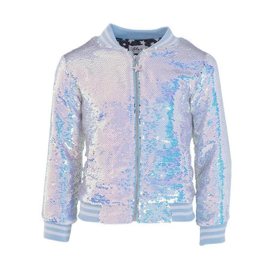 Lola + The Boys Jackets & Bombers Women's Iridescent Angel Sequin Flip Bomber