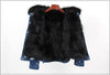 Lola + The Boys Jackets & Bombers Women’s Navy ombré fox fur denim jacket