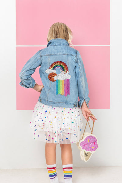 Lola + The Boys Jackets & Bombers Women's Rainbow Tassel Denim