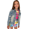 Lola + The Boys Jackets & Bombers Women's Star Leather Patched Denim Jacket