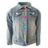 Lola + The Boys Jackets & Bombers Womens Rainbow Pearl Denim Jacket