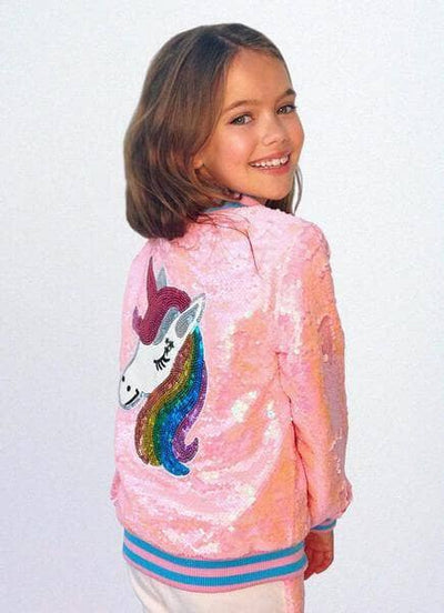 Lola + The Boys JACKETS UNICORN SEQUIN BOMBER PINKY SS22