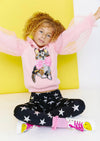 Lola + The Boys Kitty bow tulle sweatshirt