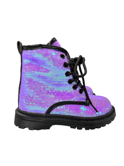 Lola + The Boys Lavender Sequin Boots