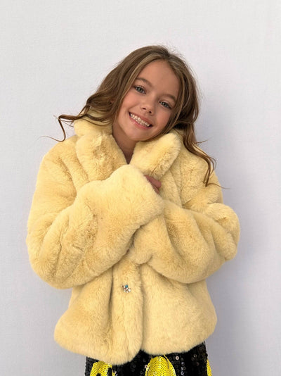 Lola + The Boys Little Miss Sunshine Faux Fur Jacket