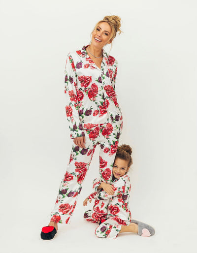 Lola + The Boys loungewear Rose Garden Silk Lounge Set