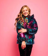 Lola + The Boys Magic Sequin Flip Puffer Coat