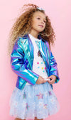 Lola + The Boys Metallic Rainbow Sky Moto Jacket