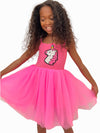 Lola & The Boys Midi Crystal Unicorn Tutu Dress