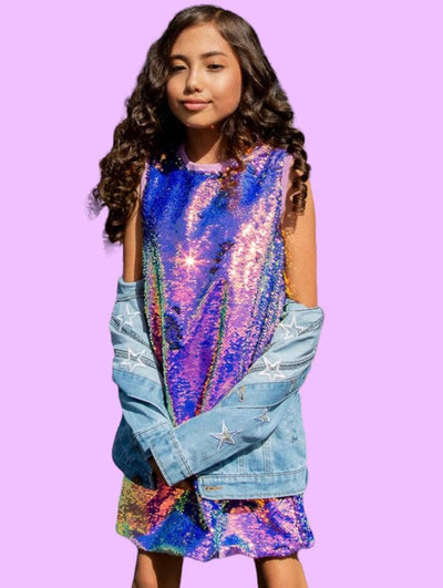 Lola & The Boys Midi Mermaid Magic Sequin Flip Dress