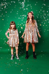 Lola & The Boys Midi Rose Gold Sequin Flip Party Dress