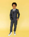 Lola + The Boys Navy plaid three piece suit