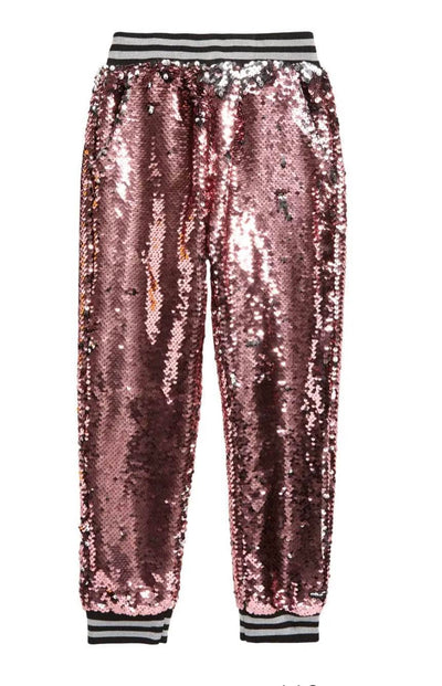 Lola + The Boys Pants Pink Lemonade Sequin Joggers