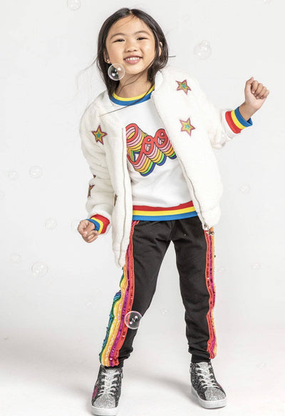 Lola + The Boys Pants Rainbow Sequin Joggers