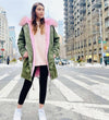 Lola & The Boys Parkas & Furs Women's Muted Green Faux Fur Parka- Pre-Order