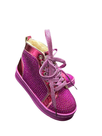 Lola + The Boys Pink Crystal Hologram Hightops