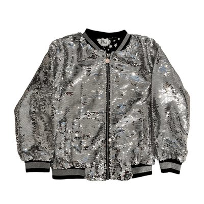 Lola + The Boys Pink emoji sequin bomber