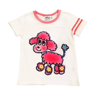 Lola + The Boys Pink Poodle Varsity T-shirt