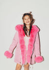 Lola + The Boys Pinky Faux Fur Parka