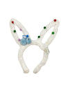 Lola + The Boys White Plush Bunny Ears Headband