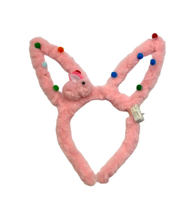 Lola + The Boys Light Pink Plush Bunny Ears Headband