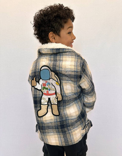 Lola + The Boys Plush Plaid Space Jacket