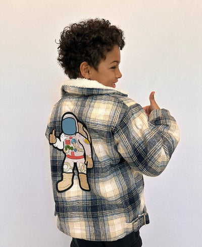 Lola + The Boys Plush Plaid Space Jacket