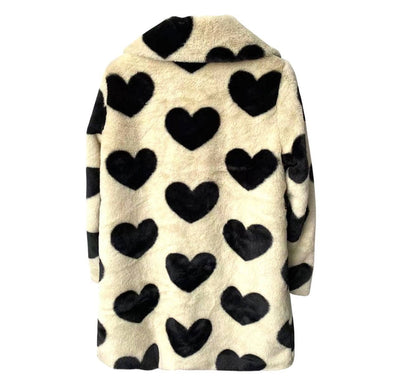 Lola + The Boys Queen of Hearts Faux Fur Coat