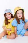 Lola + The Boys Rainbow Bucket Hat Reversible Yellow/Green