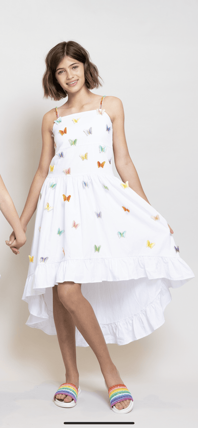 Lola + The Boys Rainbow Butterfly High Low Dress