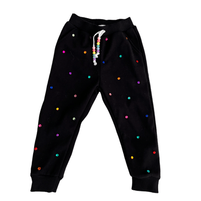 Lola + The Boys Rainbow Gems Black Joggers