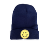 Lola + The Boys navy blue Rainbow happy beanies