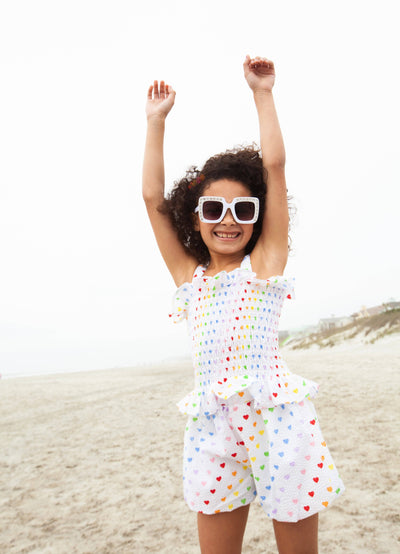 Lola + The Boys Rainbow Hearts Tank Shorts Set