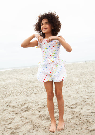 Lola + The Boys Rainbow Hearts Tank Shorts Set