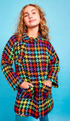 Lola + The Boys Rainbow Houndstooth Coat PREORDER ships 10/30