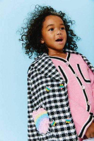 Lola + The Boys Rainbow Houndstooth Jacket