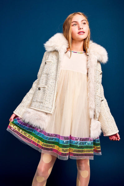 Lola + The Boys Rainbow Sparkle Party Dress